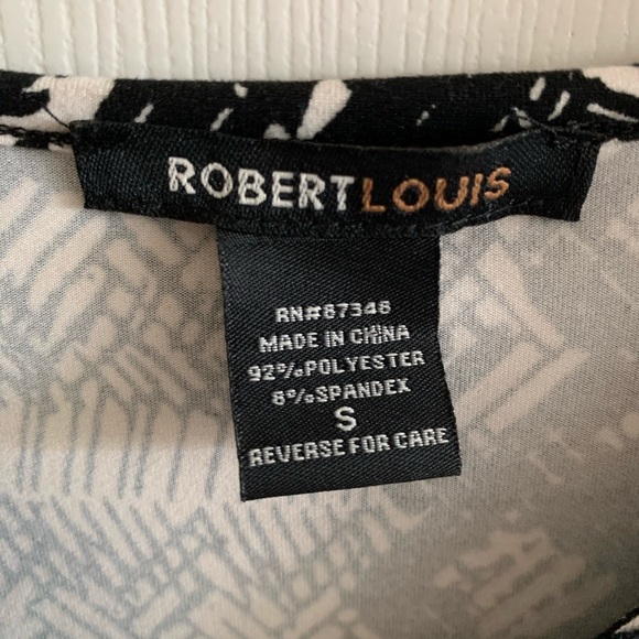 Robert Louis Black & White Patterned Blouse - Picture 6 of 6